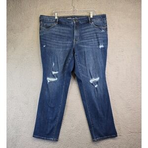 Old Navy Jeans Women's Plus Size 22 Mid-Rise Power Slim Straight Medium Wash‎
